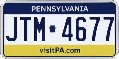 PA license plate JTM4677