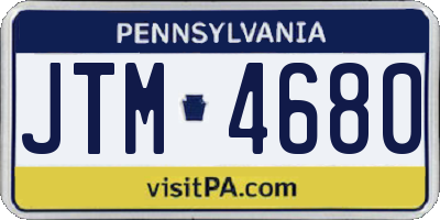 PA license plate JTM4680