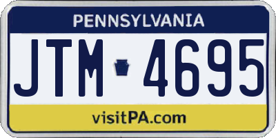 PA license plate JTM4695