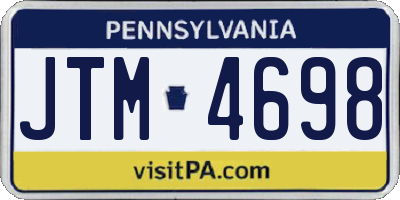 PA license plate JTM4698