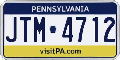 PA license plate JTM4712