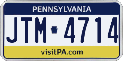 PA license plate JTM4714