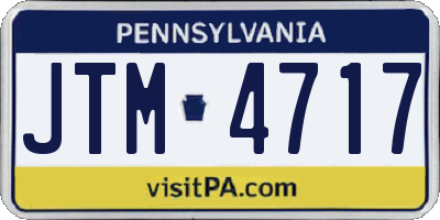 PA license plate JTM4717