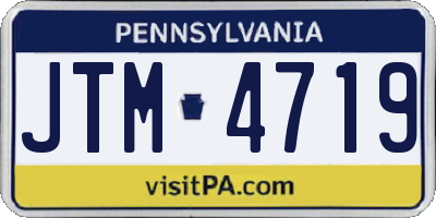 PA license plate JTM4719