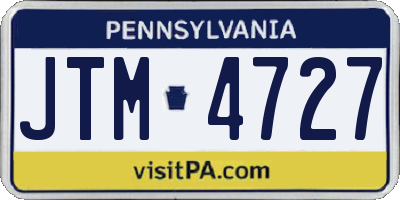 PA license plate JTM4727