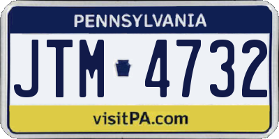 PA license plate JTM4732