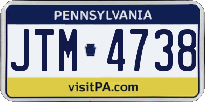 PA license plate JTM4738