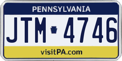 PA license plate JTM4746