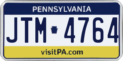 PA license plate JTM4764