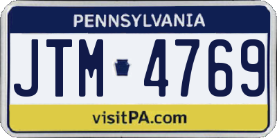 PA license plate JTM4769