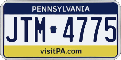 PA license plate JTM4775