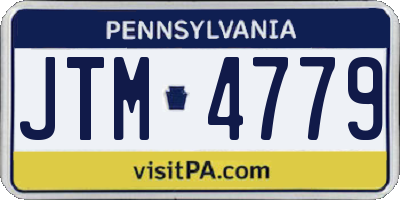 PA license plate JTM4779