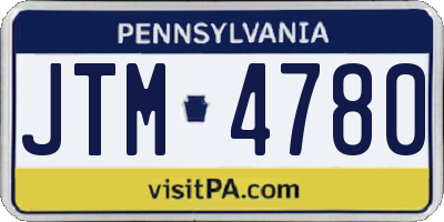 PA license plate JTM4780