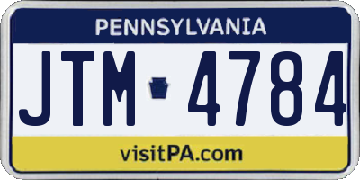 PA license plate JTM4784