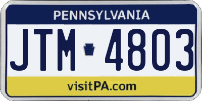 PA license plate JTM4803