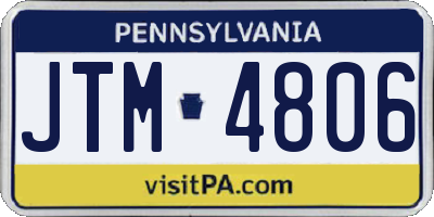 PA license plate JTM4806