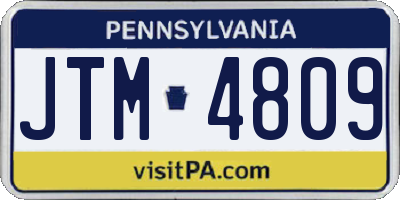 PA license plate JTM4809