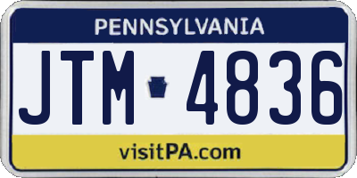 PA license plate JTM4836
