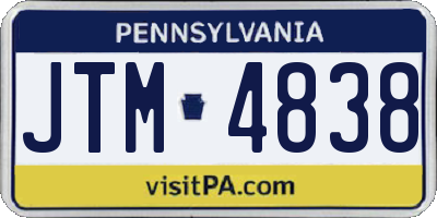 PA license plate JTM4838
