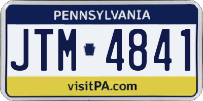 PA license plate JTM4841