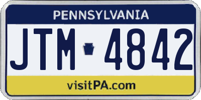 PA license plate JTM4842
