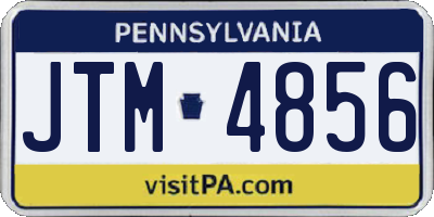 PA license plate JTM4856