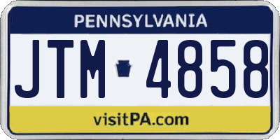 PA license plate JTM4858
