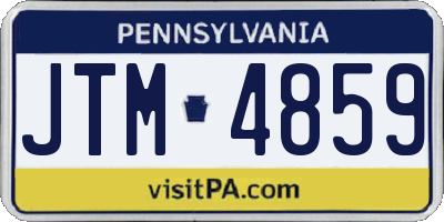 PA license plate JTM4859