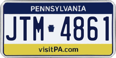 PA license plate JTM4861