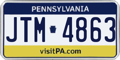 PA license plate JTM4863