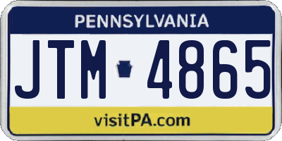 PA license plate JTM4865