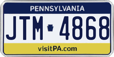PA license plate JTM4868