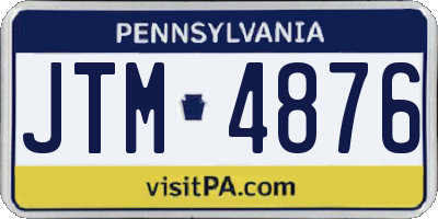 PA license plate JTM4876