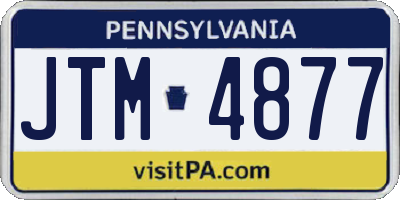 PA license plate JTM4877
