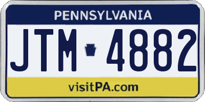 PA license plate JTM4882