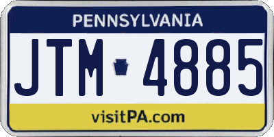 PA license plate JTM4885