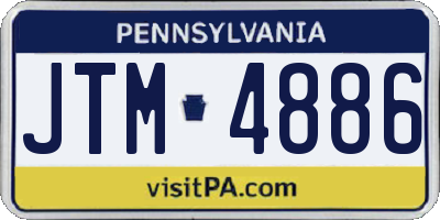 PA license plate JTM4886