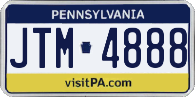 PA license plate JTM4888