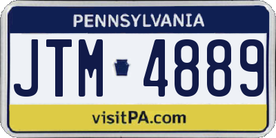 PA license plate JTM4889