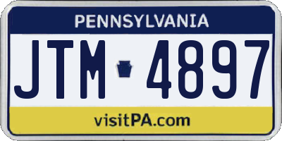 PA license plate JTM4897