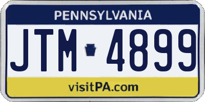 PA license plate JTM4899