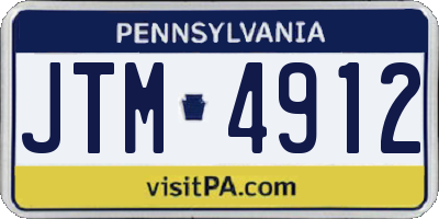PA license plate JTM4912