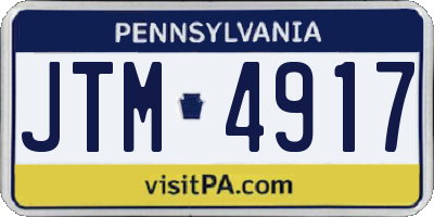 PA license plate JTM4917