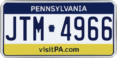 PA license plate JTM4966