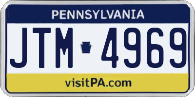 PA license plate JTM4969