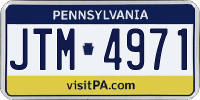 PA license plate JTM4971
