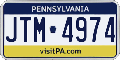 PA license plate JTM4974