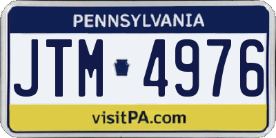 PA license plate JTM4976