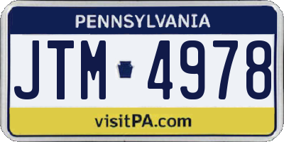 PA license plate JTM4978