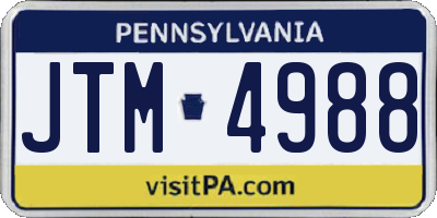 PA license plate JTM4988